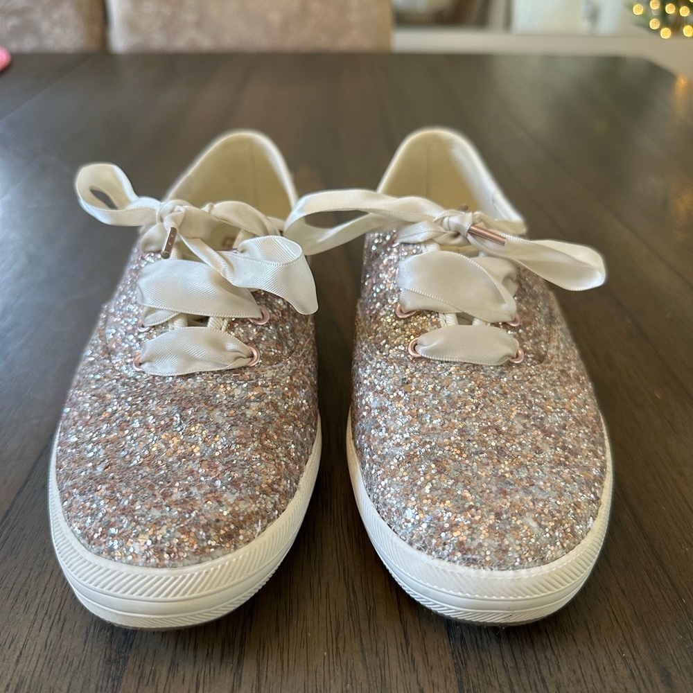 Keds x Kate Spade Glittery Women’s Sneakers with Ribbon Laces